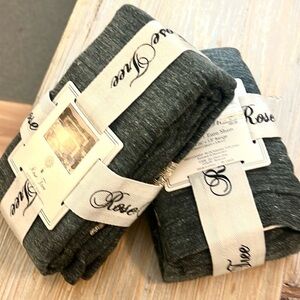 NWT,Rose Tree Luxury Quinn Peacock Poly/Linen Euro Shams,Set of 2 NIP Gray